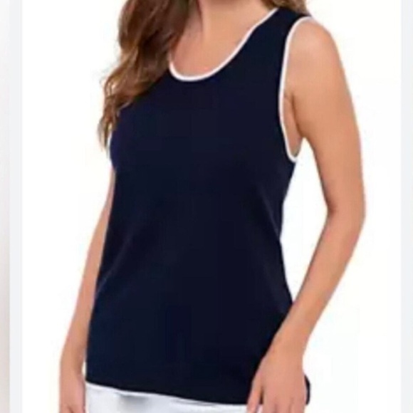 Jones of New York Sport Navy & White Contrast Trim Sleeveless Tank Size Small - Picture 13 of 13